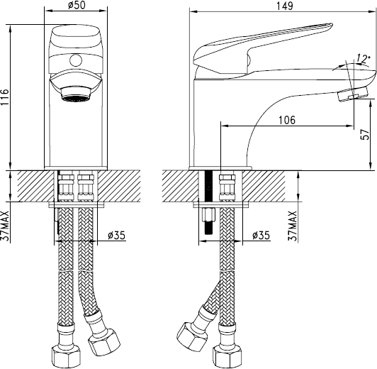 Смеситель Iddis Male MALSB00i01 для раковины