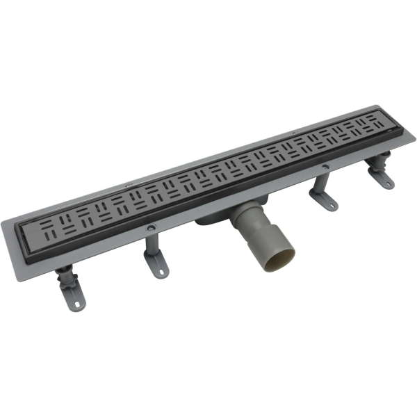 Душевой трап (лоток) BelBagno Uno BB-LD-UNO-70-GM 70 см, с решеткой, перфорированный, оружейная сталь матовый