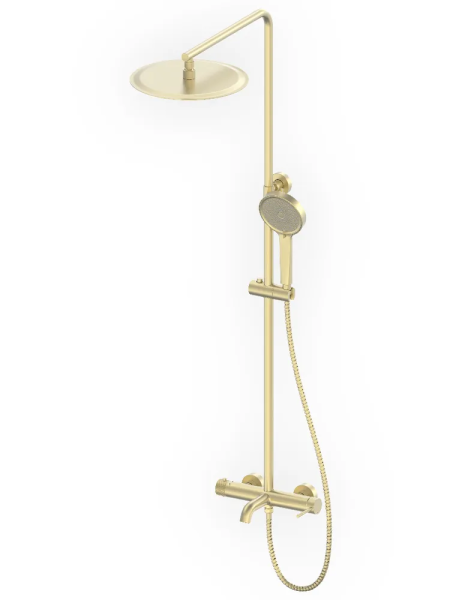 KERN 5049 Matt Gold Душевая система с смесителем и верхней лейкой