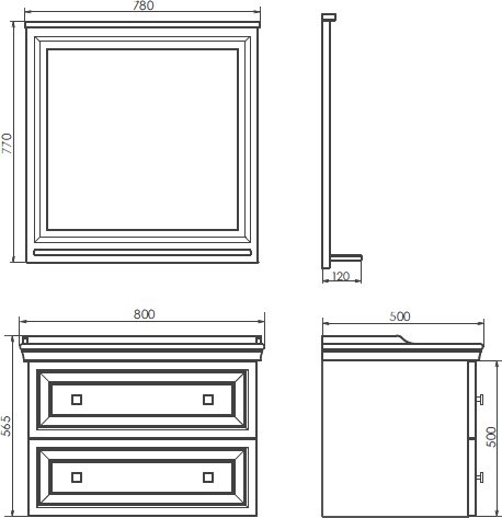 COMFORTY. Тумба-умывальник Феррара-80 белый глянец с раковиной COMFORTY 50180
