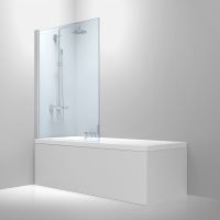 Шторка для ванны FA 657, прозрачное стекло 6мм, профиль хром, 800*1400