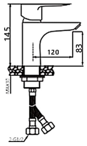263511-C AUTUNNO  Смеситель  для раковины (чер/хром) ViEiR