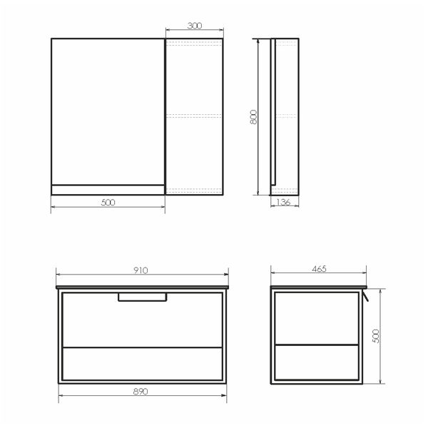 COMFORTY. Тумба-умывальник Бонн-90 дуб дымчатый с  раковиной Quadro 90