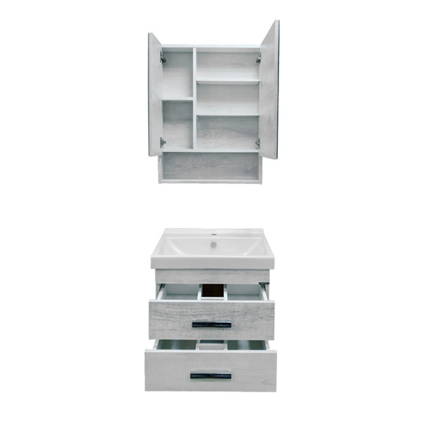 Никосия-80  Зеркало-шкаф  дуб белый COMFORTY Никосия-80  Зеркало-шкаф  дуб белый COMFORTY