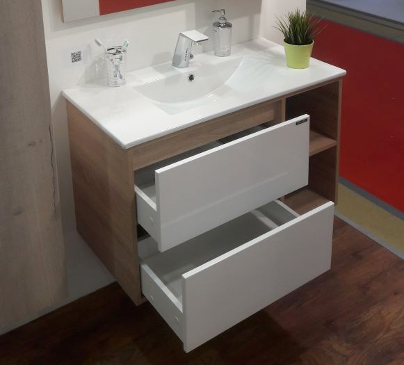 Гамбург-90 Тумба-умывальник Гамбург-90 дуб сонома с раковиной COMFORTY 90E