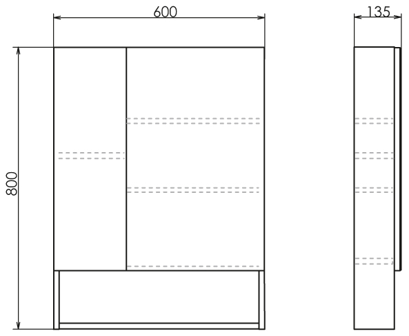 Парма 60 Зеркало-шкаф Дуб дымчатый