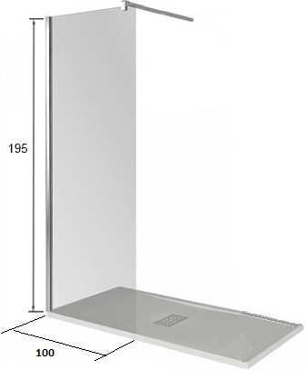 Душевая перегородка  WALK IN SP-100-C-B  Good Door