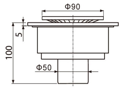 TIM Трап из нержавейки 15см х15см вертикальный выпуск BAD01150