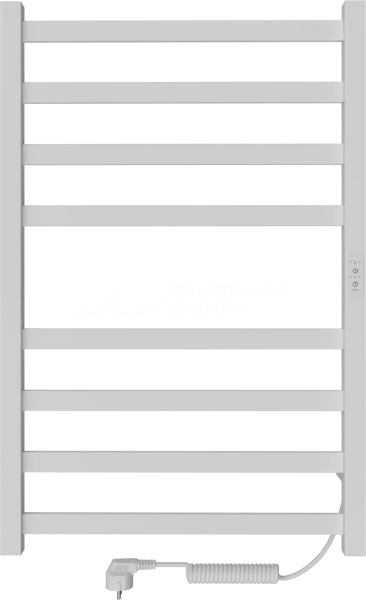 Полотенцесушитель электрический Oktava Slim 3 80/50 Белый матовый (таймер, скрытый монтаж, универсальное подключение: левый/правый)