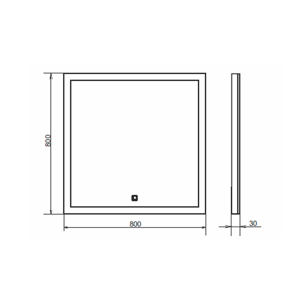 COMFORTY. Зеркало Гиацинт-80 LED-подсветка, сенсор 800*800