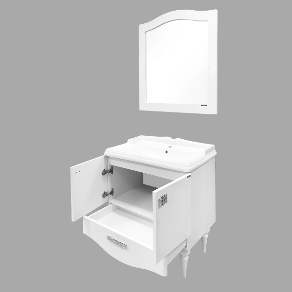COMFORTY. Тумба-умывальник Монако-80-1 белый глянец с раковиной COMFORTY 3380