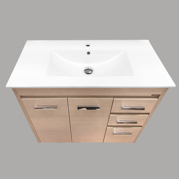 COMFORTY. Тумба-умывальник Марио-90 сосна лоредо с раковиной Quadro 90