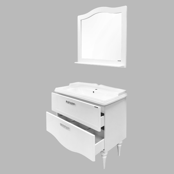 COMFORTY. Тумба-умывальник Монако-100 белый глянец с раковиной COMFORTY 3310
