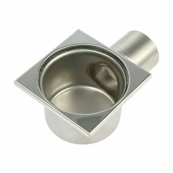 Трап для душа BAD021002 с горизонтальным выпуском 100х100 нержавеющая сталь TIM