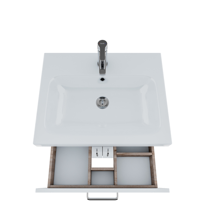 Тумба с умывальником, напольная, 60 см, белая/под дерево, New Sena, IDDIS, NSE60W2i95K Тумба с умывальником, напольная, 60 см, белая/под дерево, New Sena, IDDIS, NSE60W2i95K