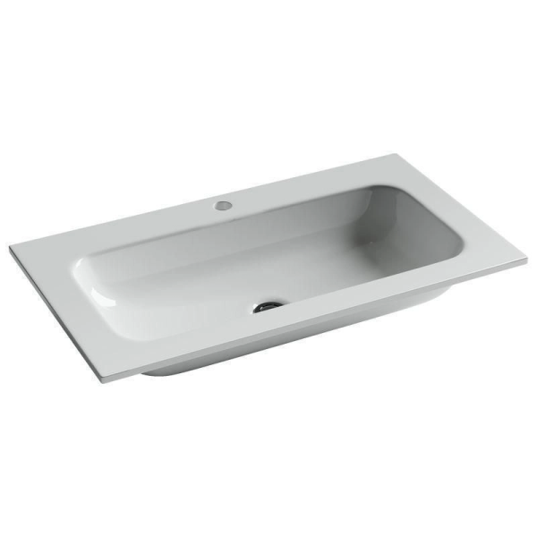 Раковина Ceramica Nova накладная Grace CN7012 прямоугольная, с отверстием под смеситель, 810*457*137 мм, цвет белый   Sancos