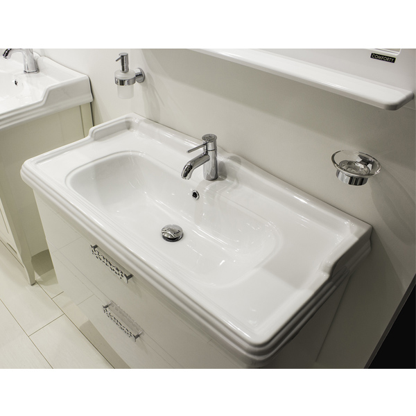 COMFORTY. Тумба-умывальник Монако-100 белый глянец с раковиной COMFORTY 3310