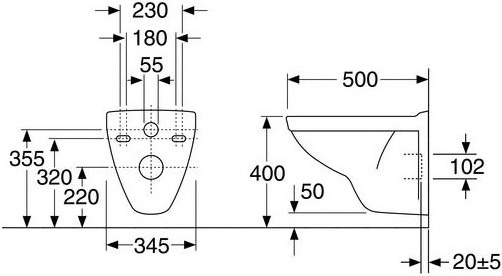 Nautic 5530, унитаз подвесной, с жест.сид.