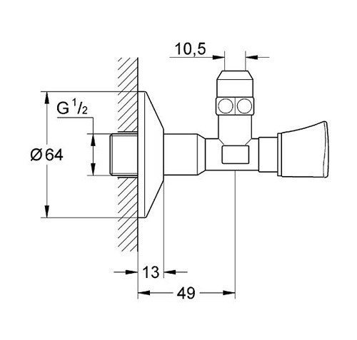 GROHE Угловой винтель 1\2ш х3\8 цанга