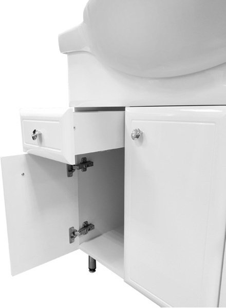 Сочи-85 Тумба-умывальник белая с раковиной Сенеж 87 COMFORTY