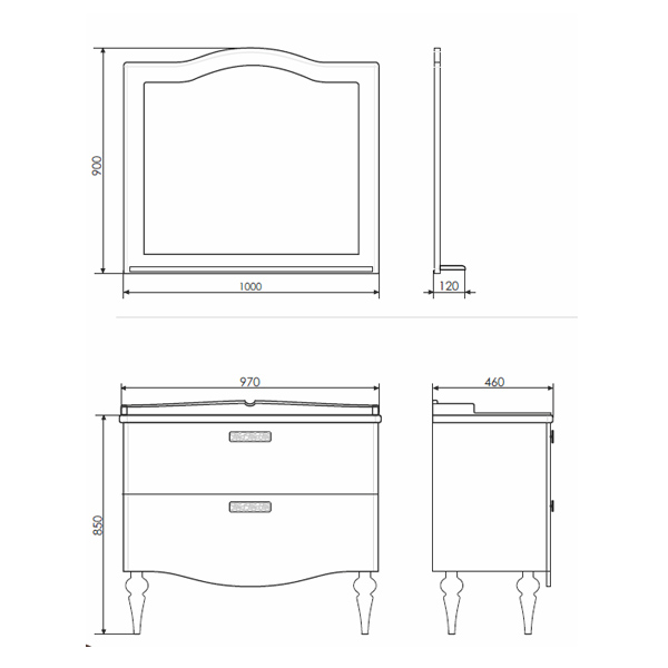 COMFORTY. Тумба-умывальник Монако-100 белый глянец с раковиной COMFORTY 3310