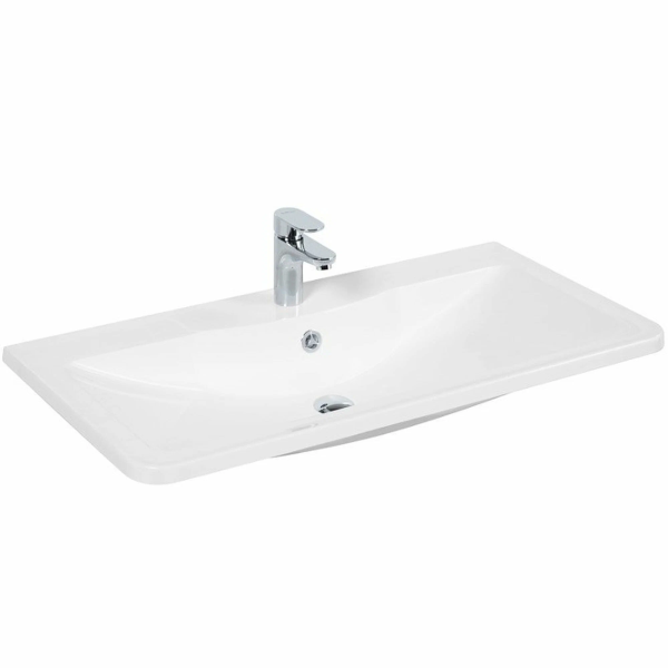 Умывальник мебельный BelBagno (1200х455х14.4) искусственный мрамор, белый BB1200/455-LV-MR-ALR