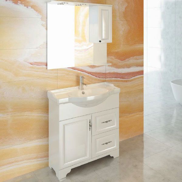 Севилиья 85 Тумба-умывальник Слоновая кость с Раковиной COMFORTY Т-9385