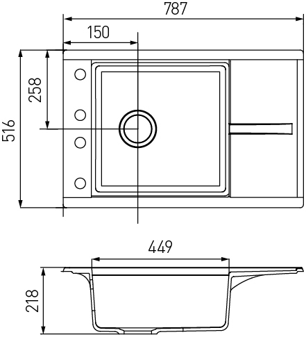 Мойка кухонная Делия 78 Жемчуг NEW  1А715132DE240