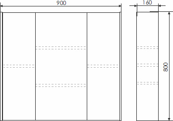 COMFORTY. Зеркало-шкаф Женева-90 дуб белый