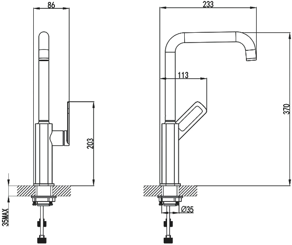 Смеситель для кухни, Slide,  SLISB00i05  IDDIS