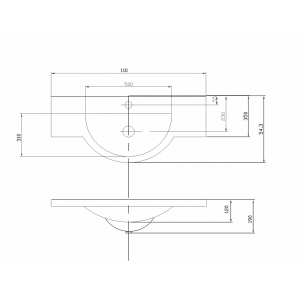 Раковина ЛАЦИО 110см 19-R.01.01  Акватон