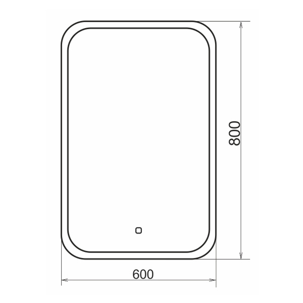 COMFORTY. Зеркало Пион 60 LED подсветка, сенсор 600*800