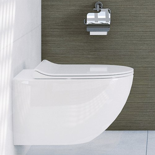 Унитаз подвесной VitrA Sento 7748B003-0075 +сид микролифт 120-003-009 Sento сиденье тонкое, дюропласт, микролифт, металл. петли