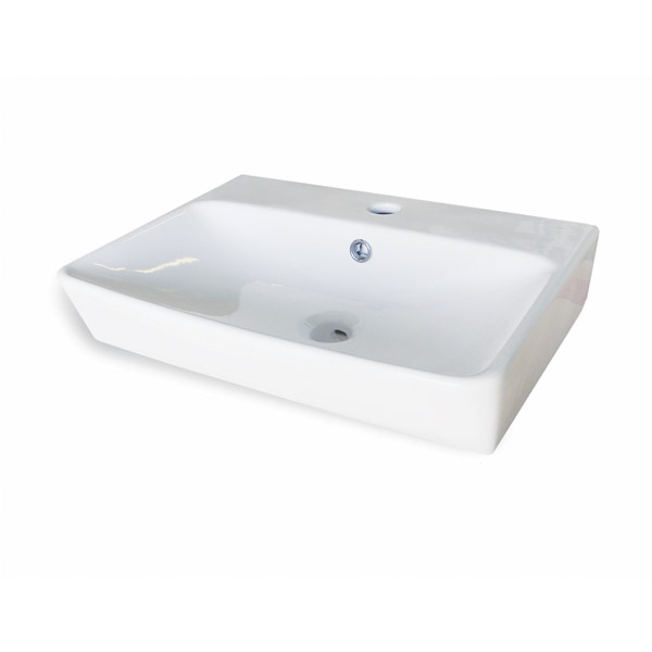 Тумба-умывальник Прага-60 дуб белый с серой столешницей, с раковиной COMFORTY 9055RA-50 4147131