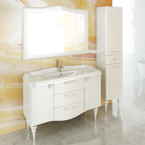 COMFORTY. Зеркало Монако-120 белый глянец