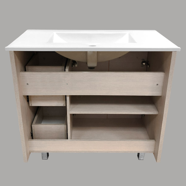 COMFORTY. Тумба-умывальник Марио-90 сосна лоредо с раковиной Quadro 90