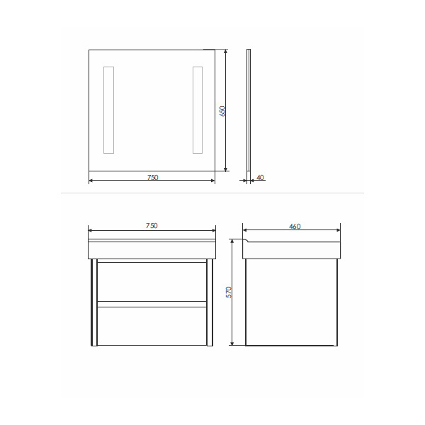 COMFORTY. Зеркало Жасмин-75 светодиодная лента, сенсор 750*650