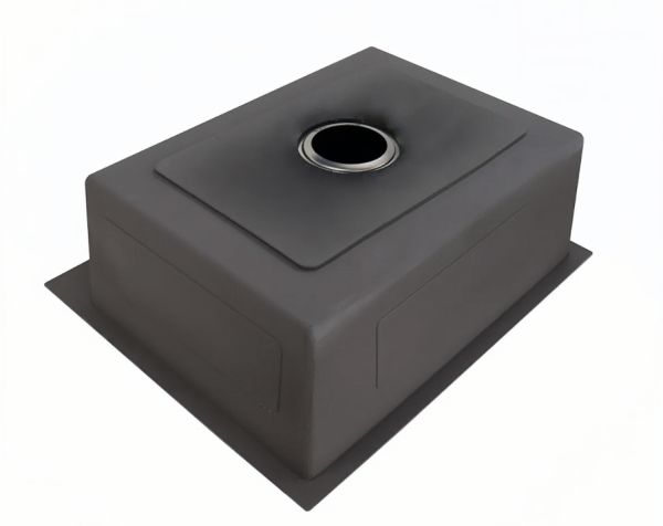 Мойка врезная AGATA C5044-AS Сатин 50х44 см с квадратным  отверстием толщина 1,0 мм, глубина 220 мм сифон, каландер, дозатор