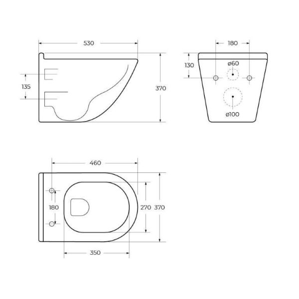 SENSO-TOR Унитаз  подвесной безободкового, смыв TORNADO BB017CH-TOR+Сиденье Soft close BB865SC BelBagno
