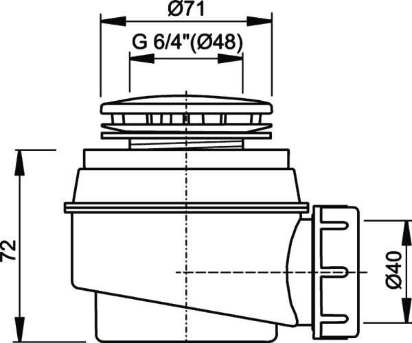 А-47CR сифон для душ. поддона D50 AlcaPlast