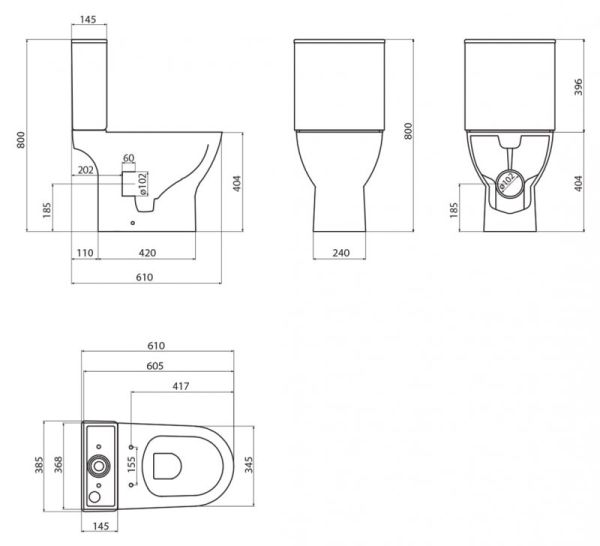 Унитаз-компакт BelBagno Lounge BB045CPR безободковый, P-Trap, с крышкой-сиденьем BB045/051SC