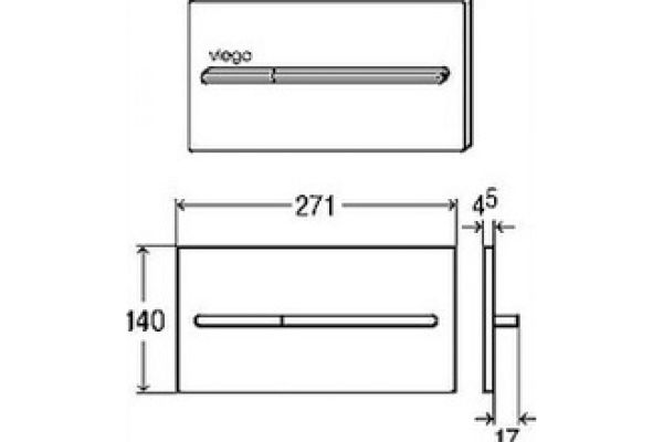 VEGA Клавиша смыва More 104  265*135 нерж.сталь 598471