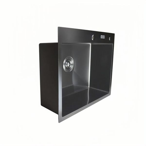 Мойка врезная AGATA B6045-AR Графит 60х45 см круглым отверстием 1,0 мм, глубина 220 мм сифон, каландер, дозатор