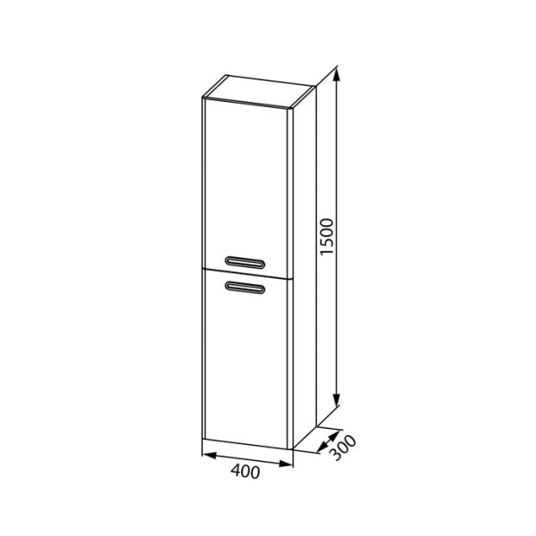 Пенал подвесной, 40 см, Brick, белый, IDDIS, BRI40W0i97