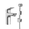 Смеситель для раковины BelBagno DUE-LVM/HGN-CRM-W0 с гигиеническим душем, без донного клапана