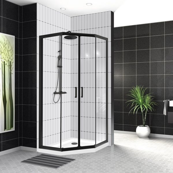 Душевой уголок UNO-195-P-2-90-C-NERO BelBagno