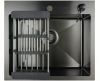 Мойка врезная AGATA B5044-AR Графит 50х44 см с круглым отверстием толщина 1,0 мм, глубина 220 мм сифон, каландер, дозатор