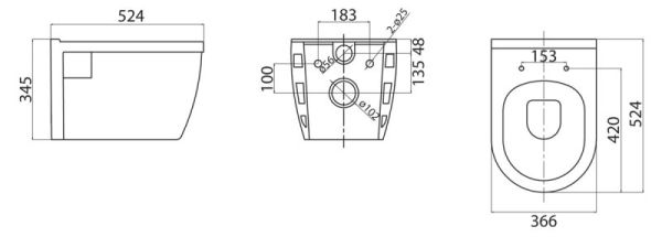 BelBagno Loto BB070CHR Унитаз подвесной безободковый с крышкой микролифт