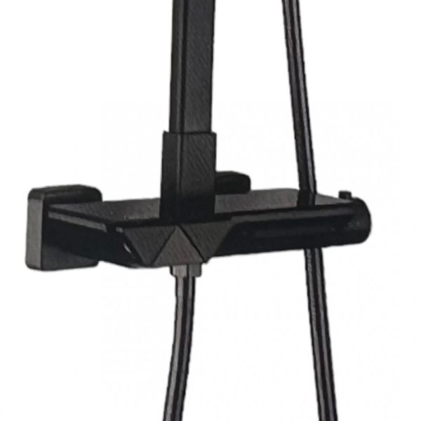 Kern 5094  Black Душевая система с термостатом и верхней лейкой чёрная-матовая