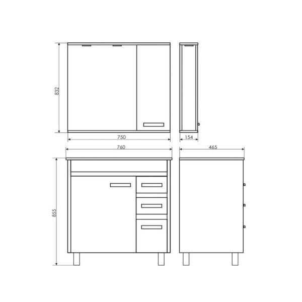 Марио 75 Зеркало-шкаф Сосна лоредо  COMFORTY